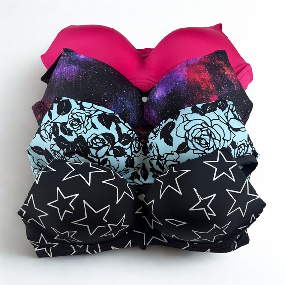 torrid Other - Torrid Curve Bra Bundle Women 42D Multicolor Galaxy Star Rose Floral Wireless